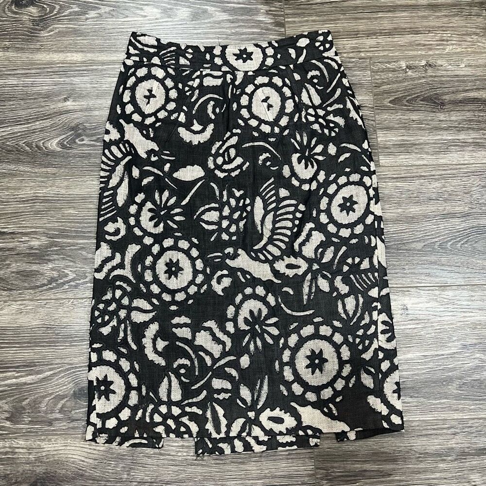 Diane von Furstenberg DVF Cougarette Pencil Skirt 4 Floral Cutout Pattern